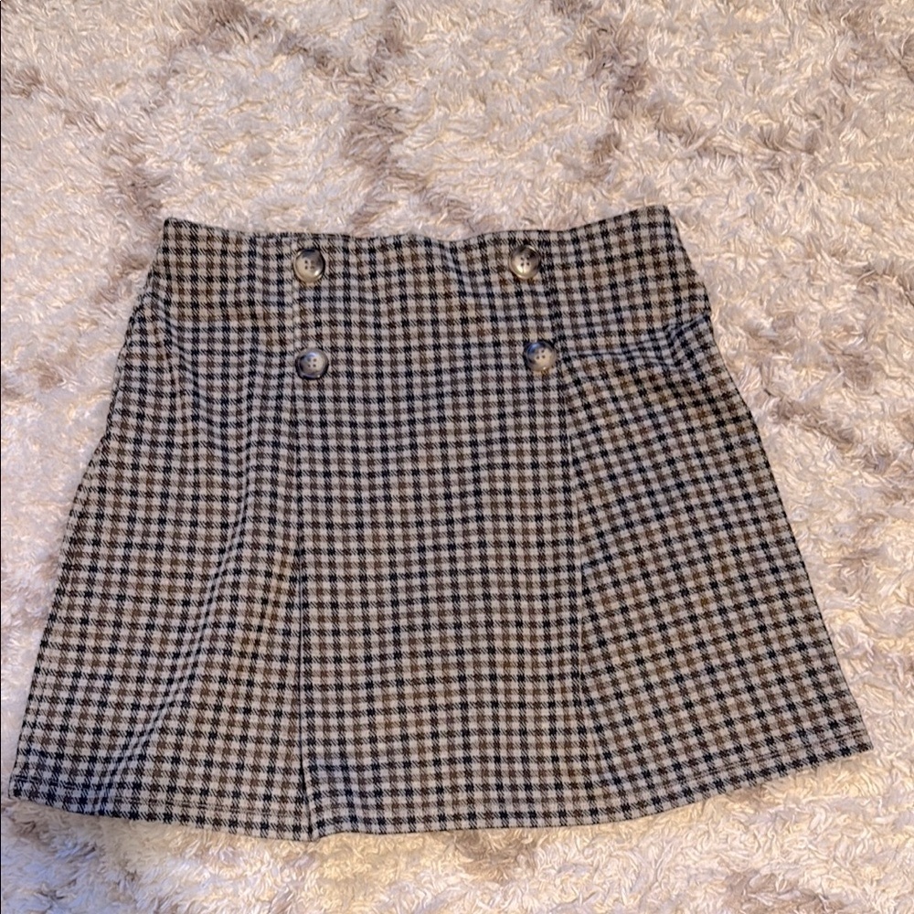Limonata Plaid Brown Skirt Size M